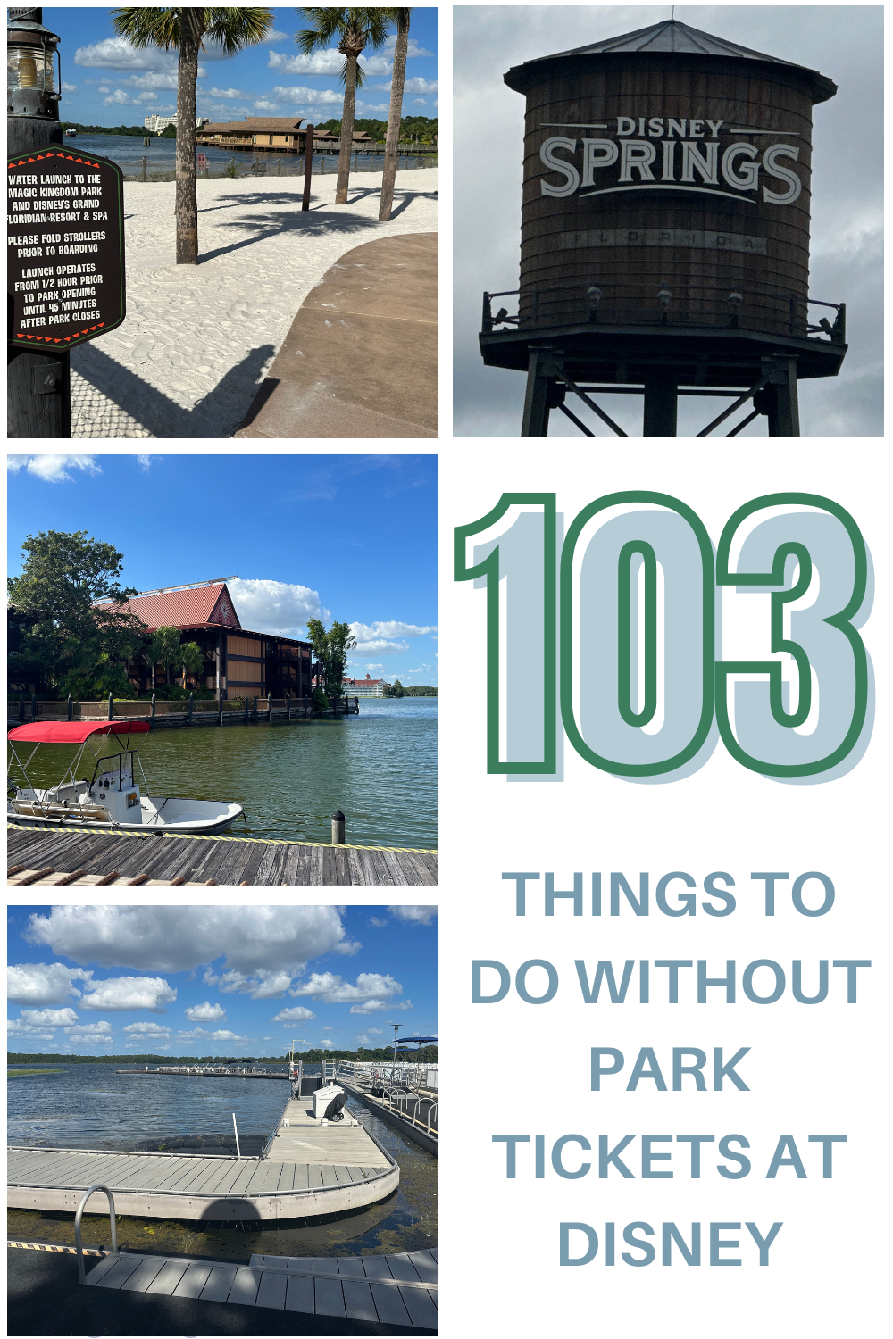 There are so many things to do around Disney World without having a park ticket. There are many restaurants, activities, and shopping along with day trips in the Orlando area. Check out this complete list of 103 things to do without a park ticket at Disney.