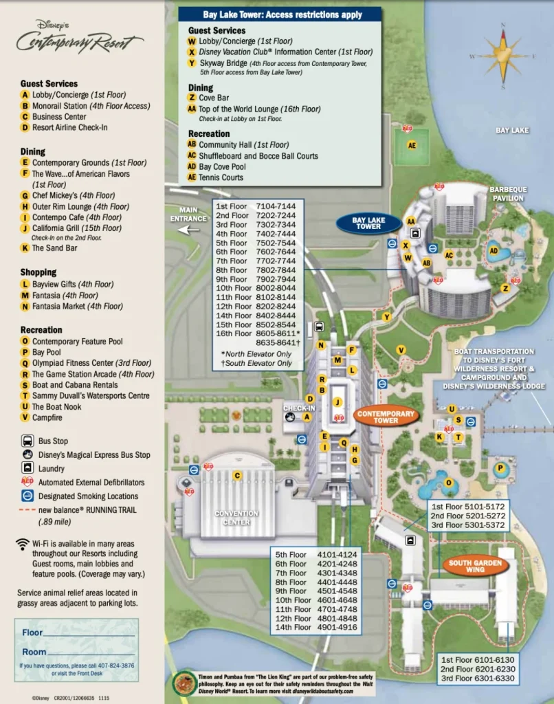 Disney's Contemporary Map