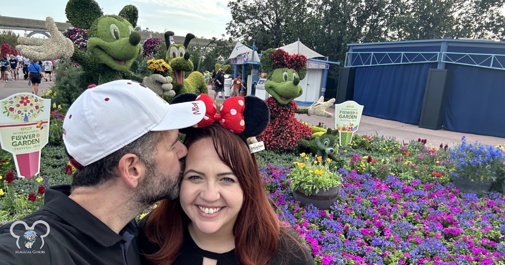 Enjoying the Flower & Garden Festival in EPCOT. This is my wife's favorite festival.