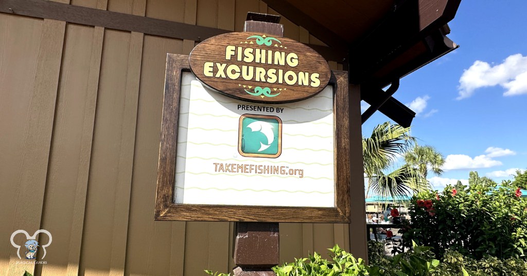Fishing Excursion sign at Disney's Polynesian Village Resort.