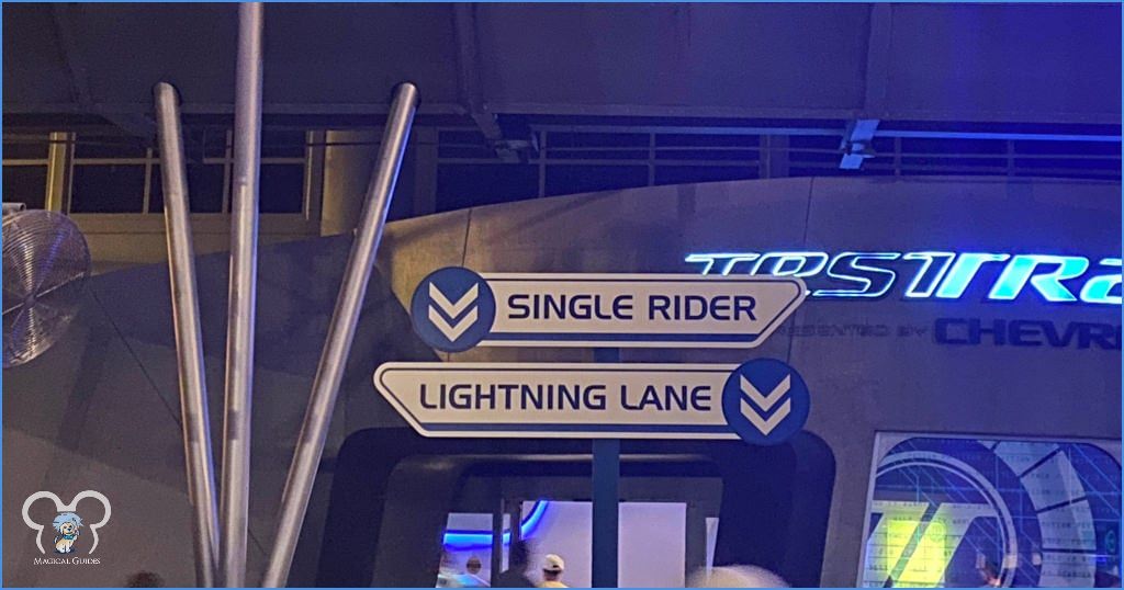 Test Track offers a single rider line for those willing to forgo riding with their party to save time in queue. (Photo by Bayley Clark for MagicalGuides.com)