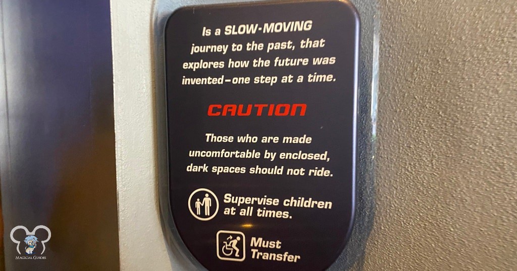 Spaceship Earth's Warning Sign when entering.