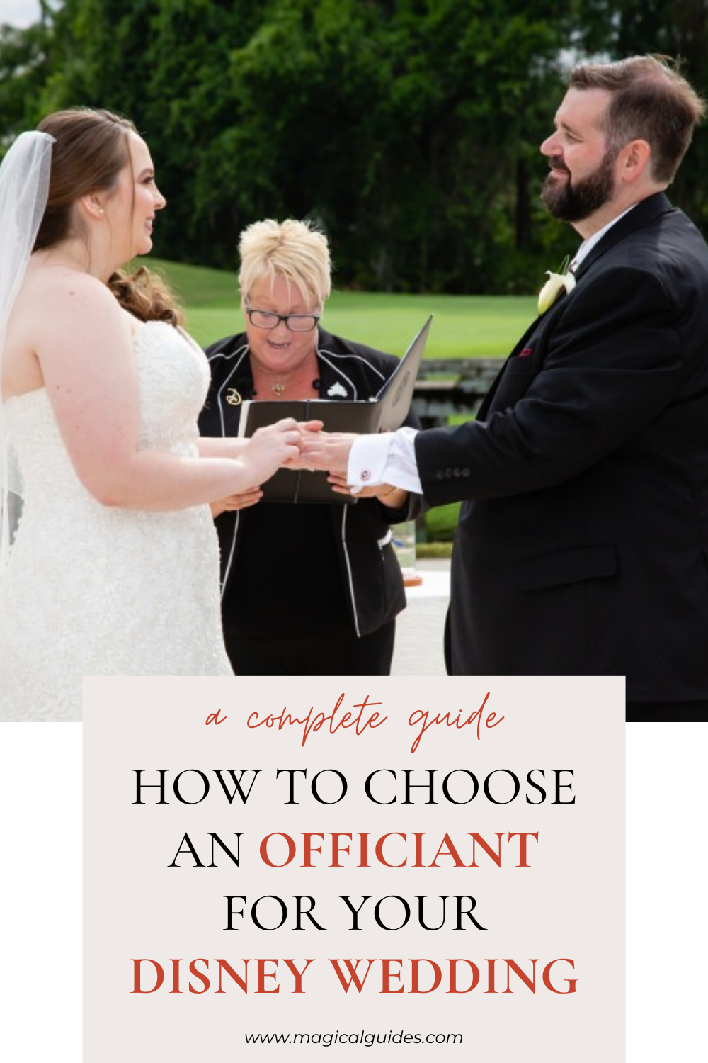 Choosing a wedding officiant or any vendor for your wedding day can be overwhelming. So we created a guide to help you choose an officiant for your wedding with tips from our wedding officiant Katherine T. Imundi. Our review of Katherine T. Imundi from our April 2021 wedding. Make your Disney wedding ceremony magical or add Disney elements to your wedding.