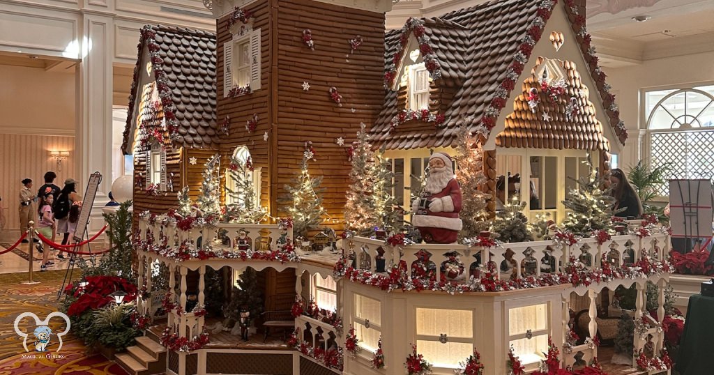 Grand Floridian Gingerbread House at Christmastime.