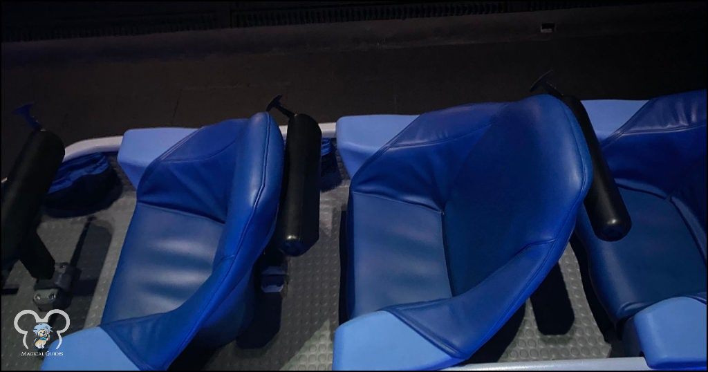 The seats on Space Mountain are very accommodating, with the front having the most legroom.