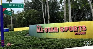 Buena Vista Road Sign. Disney's All Star Sports Resort front entrance sign.
