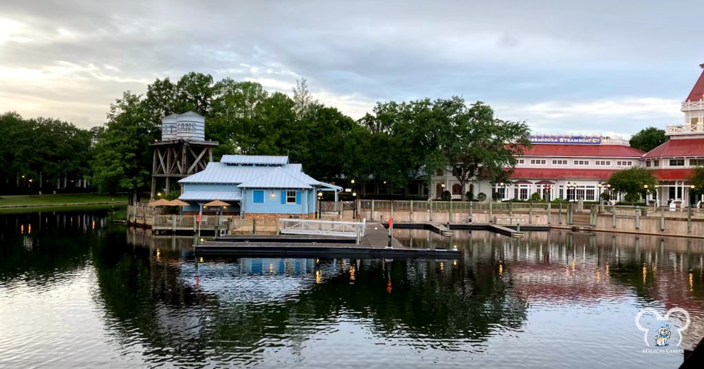 Sassagoula River Cruise loading zone at the back of Disney's Port Orleans Riverside Resort.