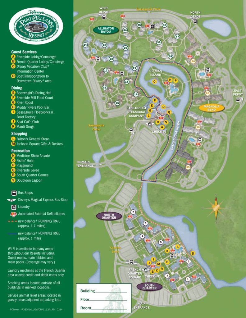 Official Disney Resort Map for Port Orleans Riverside